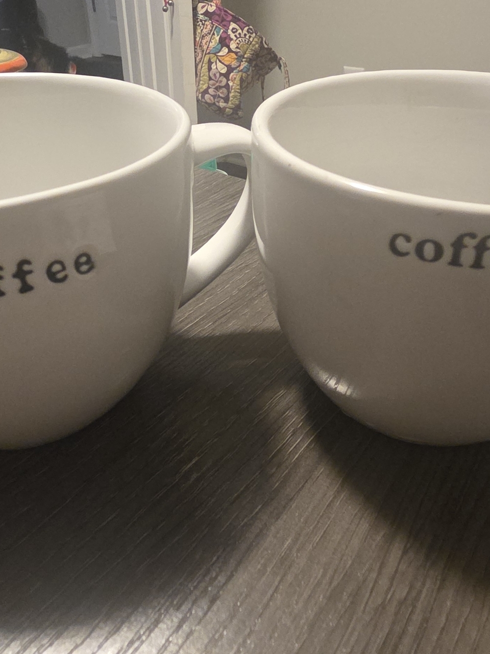 Crate&Barrel White Ceramic 'coffee' Mugs - Pair Of Two! Set!